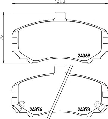 HELLA PAGID 8db355012471 -  Комплект тормозных колодок, дисковый тормоз